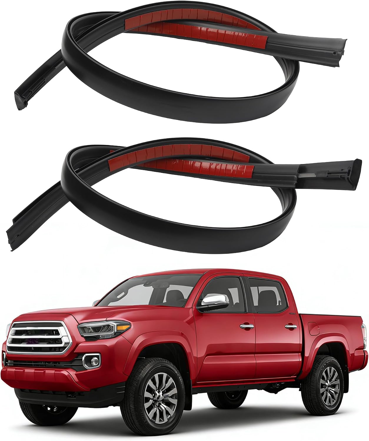 Dasbecan 2Pcs Roof Drip Molding Weatherstrip Left & Right Side | Compatible with Toyota Tacoma Double CAB 2016, Roof Trim Weather Stripping Rubber Seal Kit Replaces# 75552-04080 75551-04080