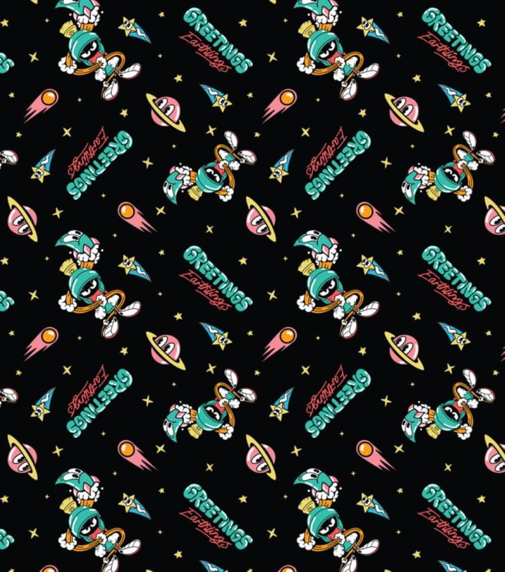 Craft Cotton Co. 100% Cotton Greetings Earthlings Looney Tunes Printed Fabric 110cm Wide Ideal for Crafts, displays, Table Decoration and as a Dress Fabric
