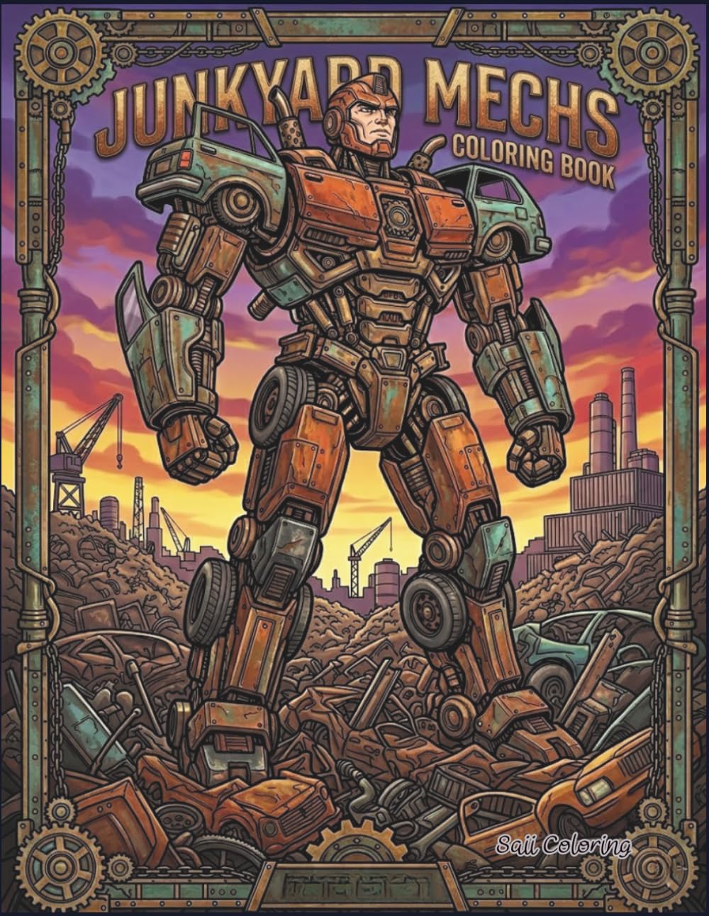 Junkyard Mechs Coloring Book: An Adult Coloring Book Featuring Scrapped Robot Titans, Industrial Steam Machines, and Cybernetic Warriors for Stress Relief and Creative Expression.