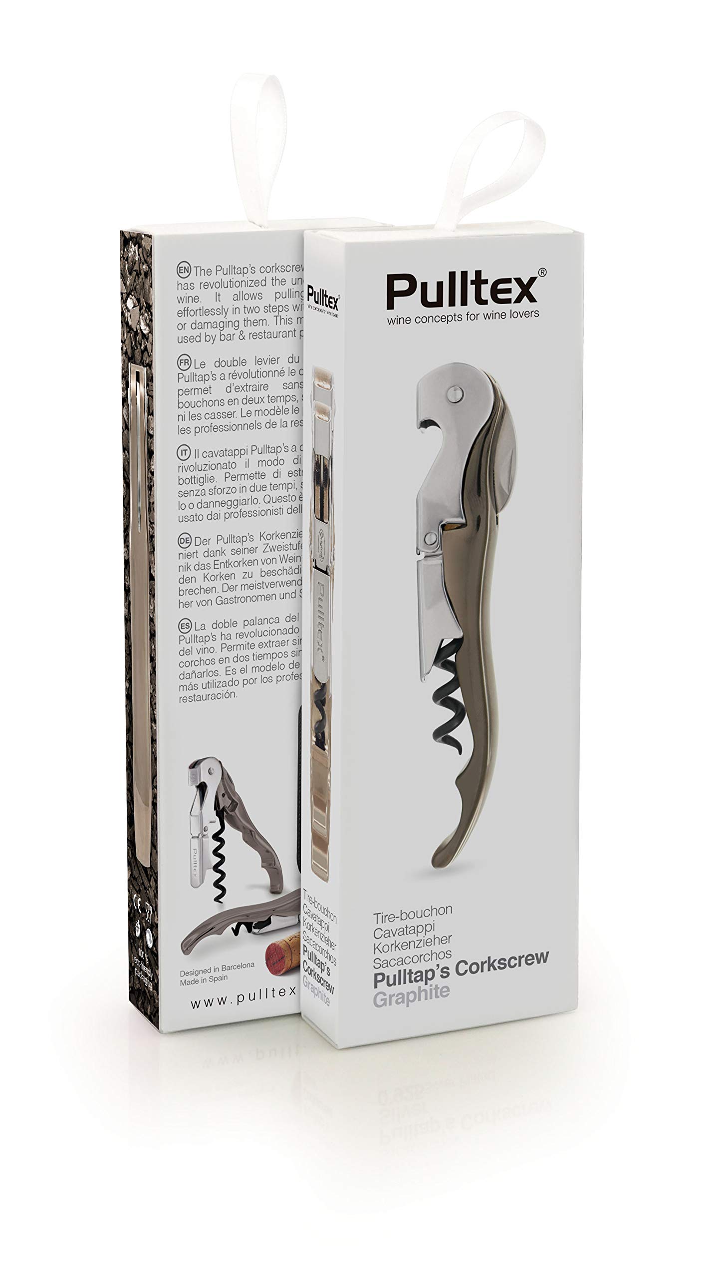 Pulltex Pulltap's Classic Graphite Korkenzieher + Verpackung, mehrfarbig, Wein