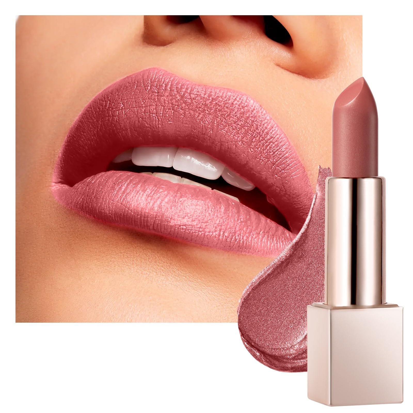 Beauty Searcher Matt Lippenstift – Metallic Glanz, Hohe Pigmentierung, Feuchtigkeitsspendend