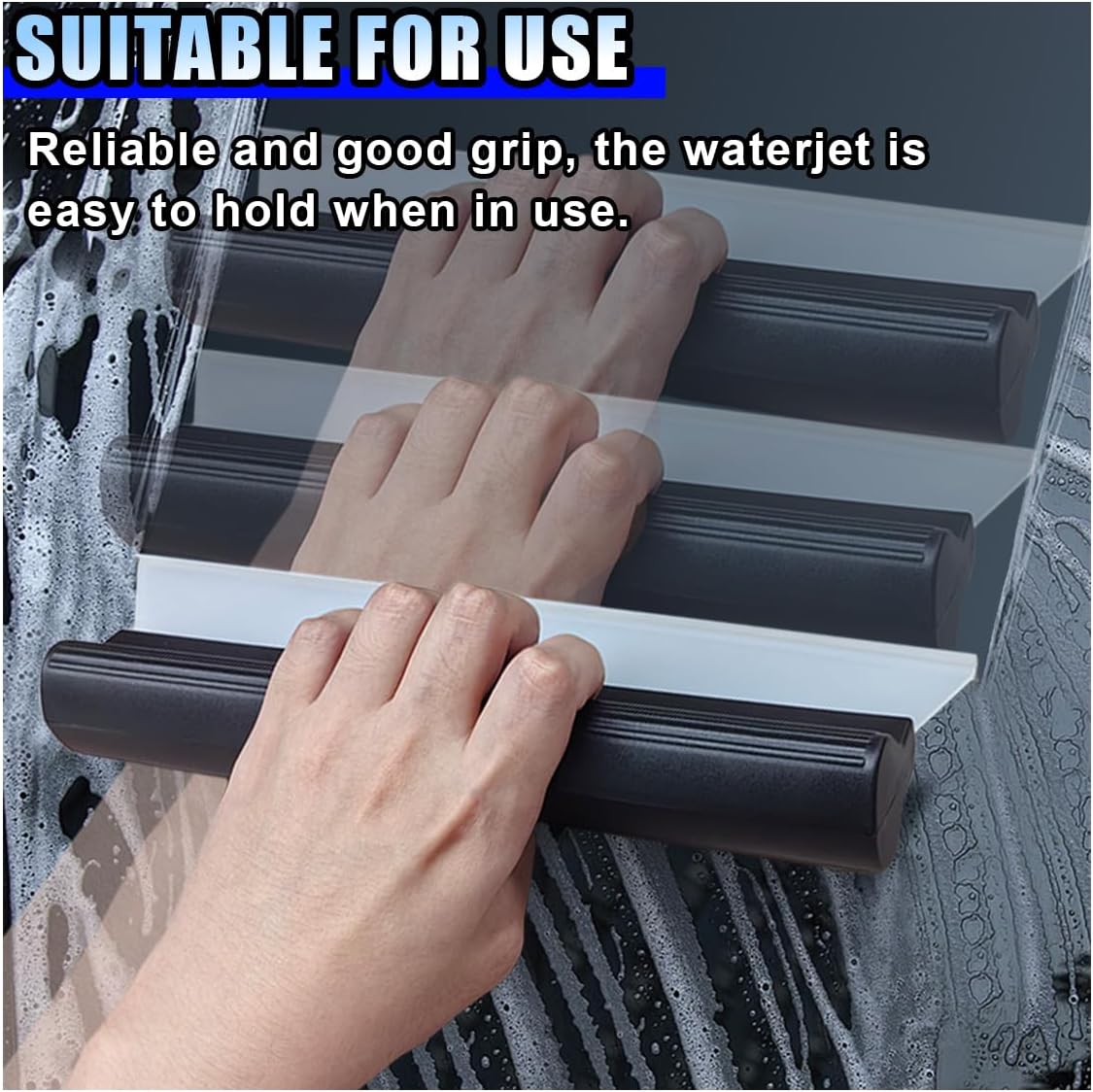 2PCS Automotive Squeegee, 10 Inch T-Bar Water Blade Squeegee for Drying, Flexible Silicone Car Water Wiper, Car Water Squeegee Fits Windshield, Glass, Mirror, Bathroom, Window (10inch)