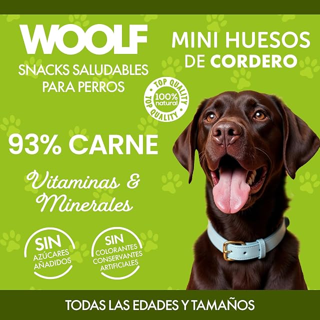 Foto 3 de 7 de Woolf Snacks huesitos de Cordero para Perro 100g. Premios, chuches Naturales para Perro