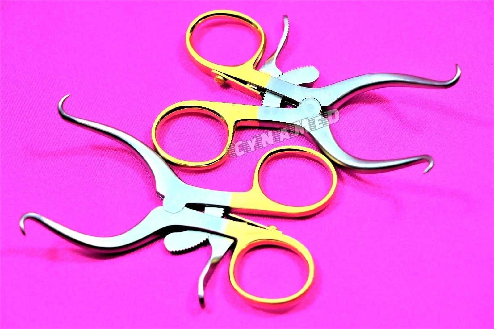 2 Premium Gold Ring Pediatric Gelpi Retractor 3.5