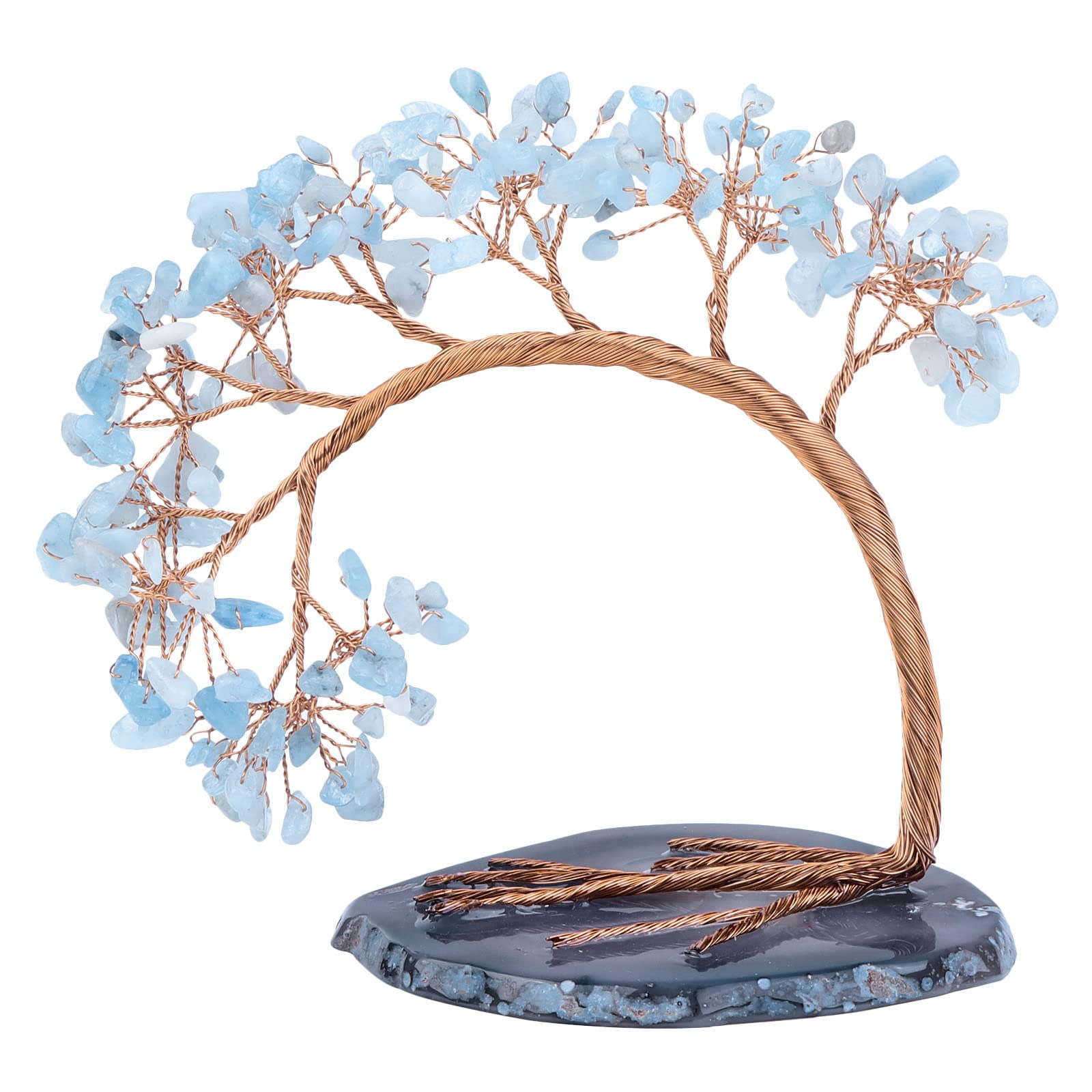 mookaitedecor Natural Aquamarine Crystal Money Tree