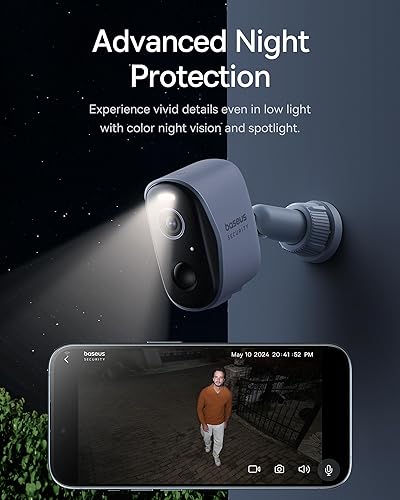 Miniatura 7 de Baseus Cámaras inalámbricas para seguridad del hogar, kit N1 de 4 cámaras con claridad 2K, sin tarifa mensual, almacenamiento local expandible de 16