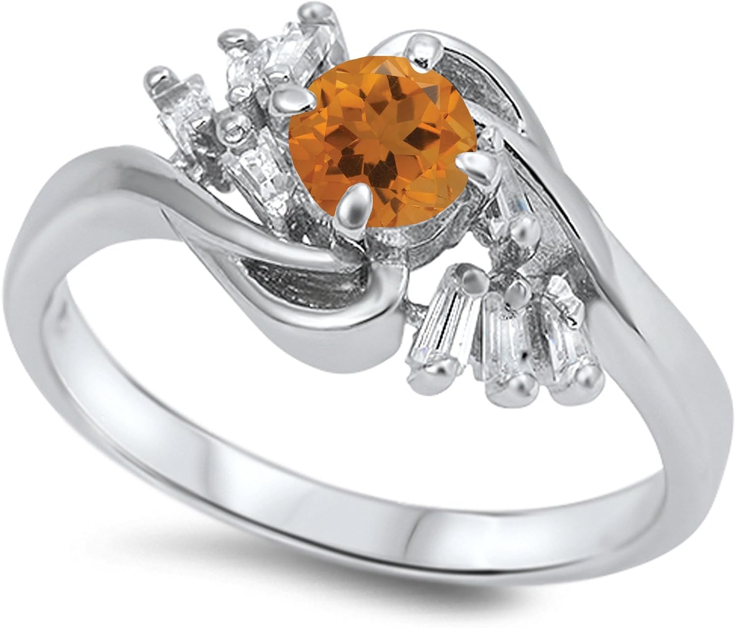 CHOOSE YOUR COLOR Sterling Silver Round Ring