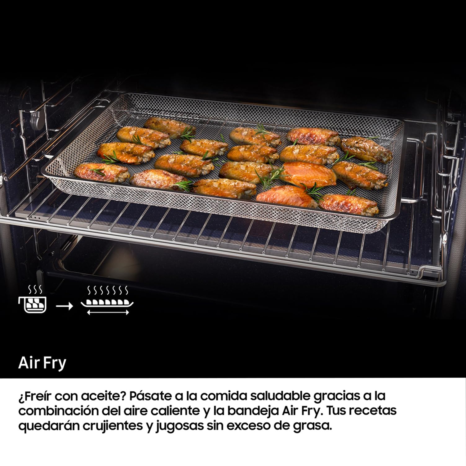 Samsung NV7B5750TDK, Horno Pirolítico 76L Dual Cook Negro [Clase de eficiencia energética A+]