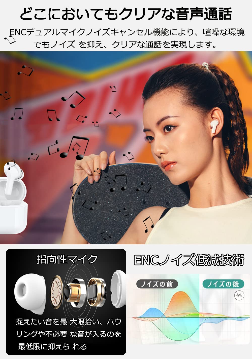 Amazon.co.jp: ワイヤレスイヤホン 小型/軽量 Bluetooth イヤホン