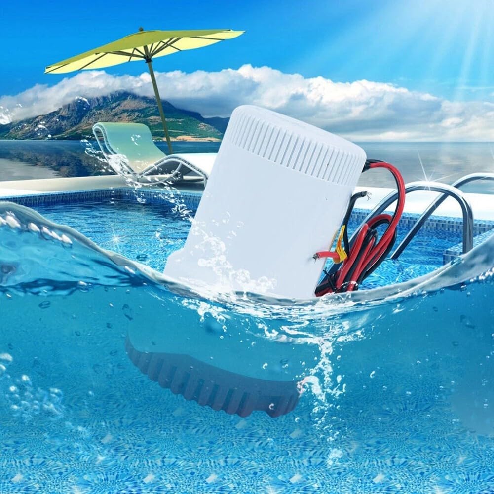 Sentina, 12 V 2000 GPH, acqua marina sommergibile idraulica elettrica, alta portata per acqua dolce salata, alloggiamento in ABS resistente con albero in acciaio inossidabile per uso professionale