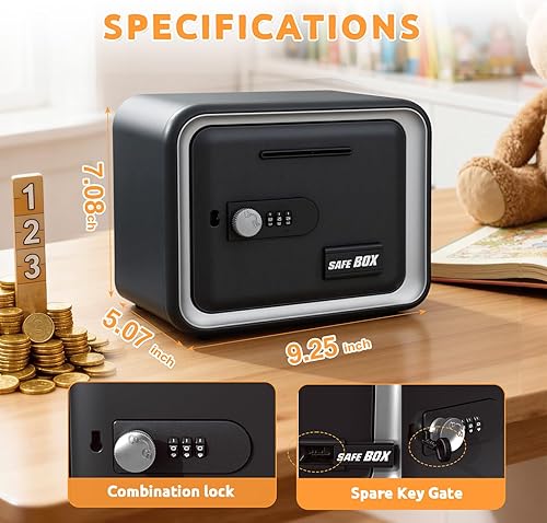 Vista 6 de Lefree Piggy Banks for Kids, Money Safe Box Toys for Boys, Adults Mini Safe Box with Secure Password, Coin Bank for Children Best Birthday Cash Coin