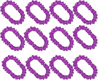 Blinkee 12 Pack - Hawaiian Luau Party Purple Flower Lei Necklace, 36