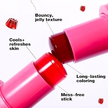 Juicy Lip Tint and Blush, 2 in 1 Juicy Lip and Cheek Tint, Hydrating & Bouncy Jelly Texture, Long-lasting Sheer Color