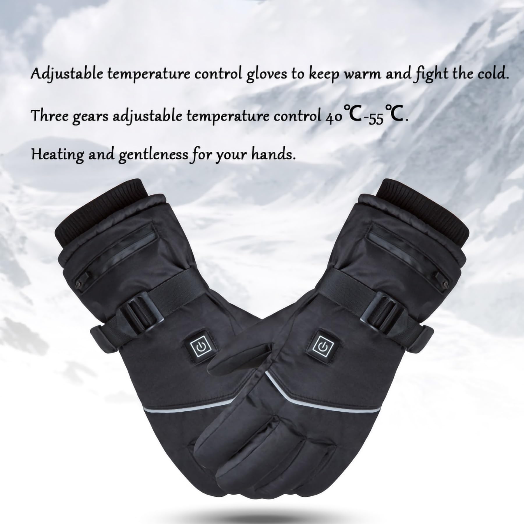 Guanti riscaldati ricaricabili da 7,4 V 3000 mAh for uomo e donna, guanti elettrici impermeabili toccabili con schermo, scaldamani, 3 modalità di temperatura, guanti scaldamani for l'inverno freddo al