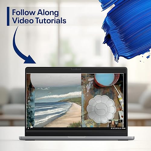 Miniatura 7 de Painting4Real Kit de pintura artística de bricolaje para adultos  Aprende a pintar la costa atlántica con tutoriales en video  Juego de pintura