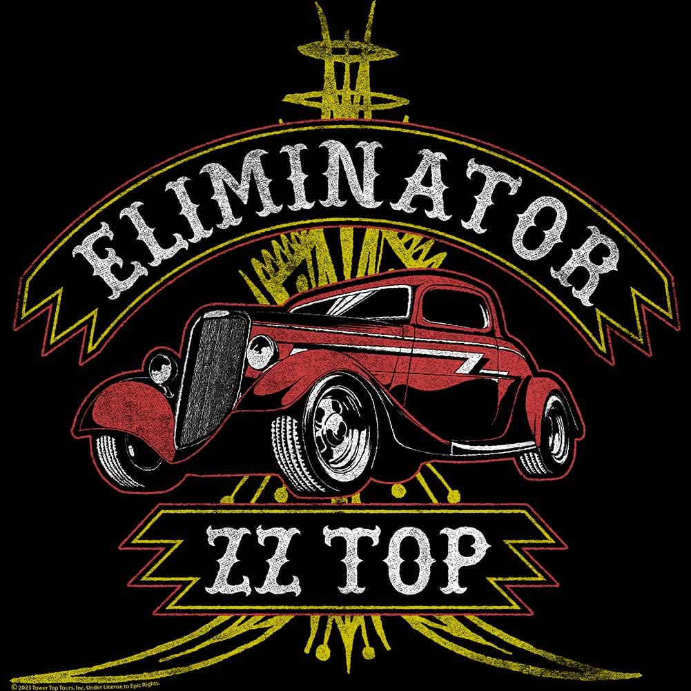 ZZ Top Eliminator Herren-T-Shirt, kurzärmelig, klassischer Rock-Vintage-Stil, Grafik-T-Shirt, Schwarz