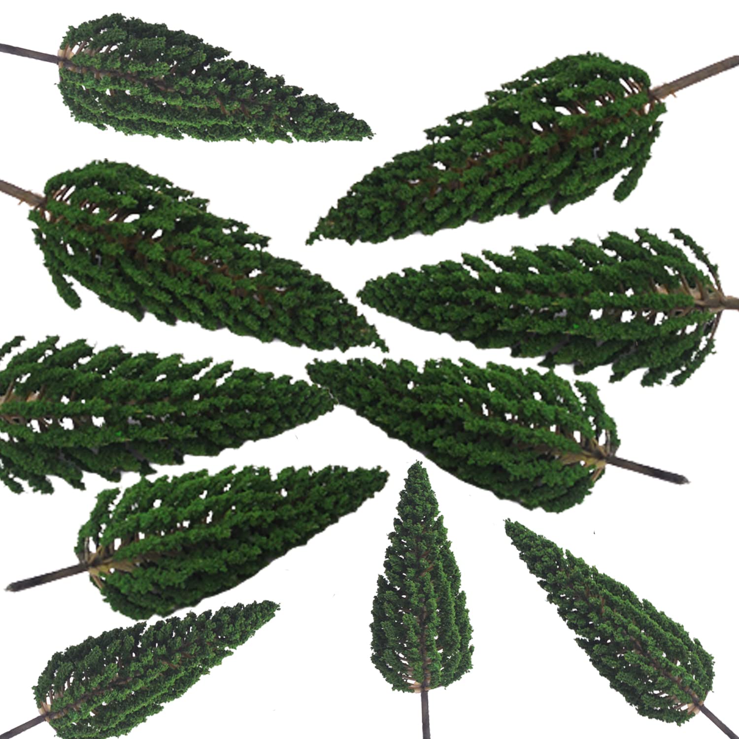 24 Modellbau-Bäume Set - Landschaftsbäume 4,5-13cm Für Eisenbahn & Diorama