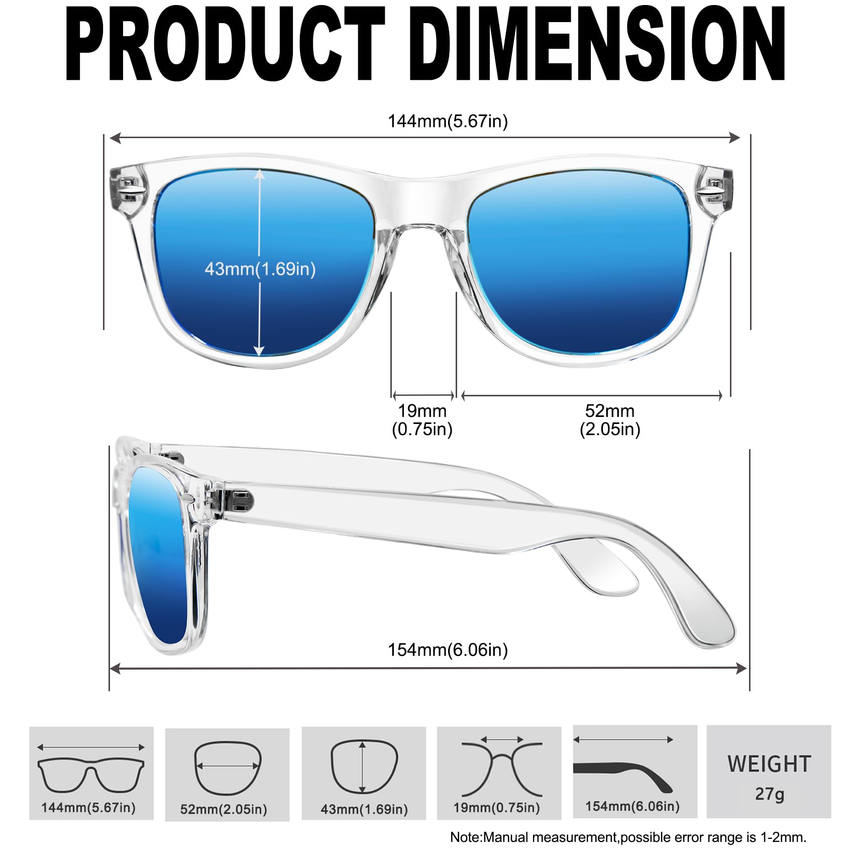 KANASTAL Lunettes de Soleil Polarisées Homme et Femme Rétro Mode Lunette de Soleil Rectangulaire Vintage Classique Protection 100% UV400 Léger pour Conduite Voyage