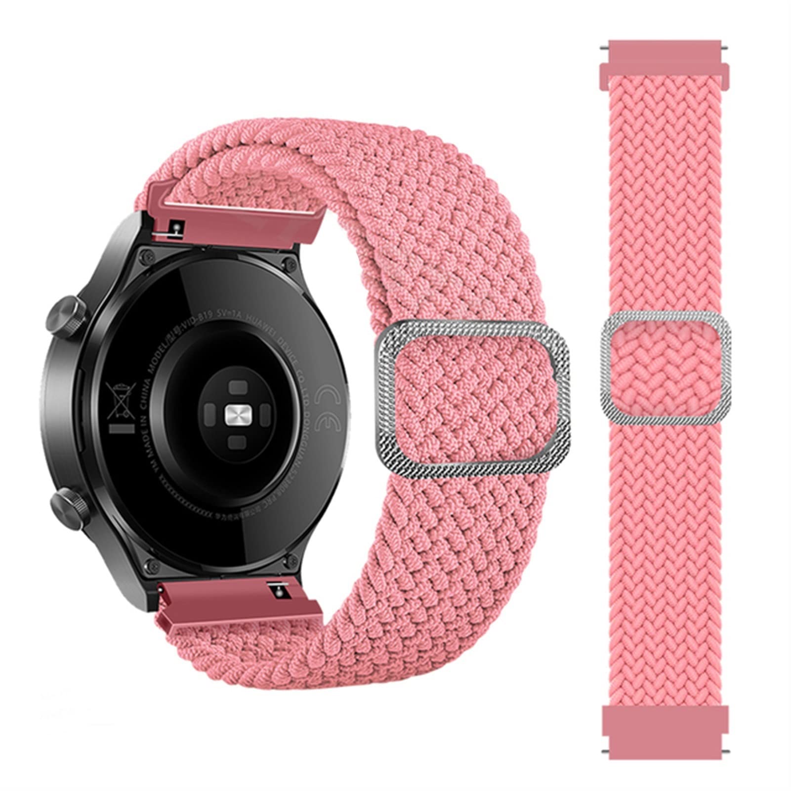 Bracelet tressé haut de gamme Solo Loop rose 20mm en nylon extensible
