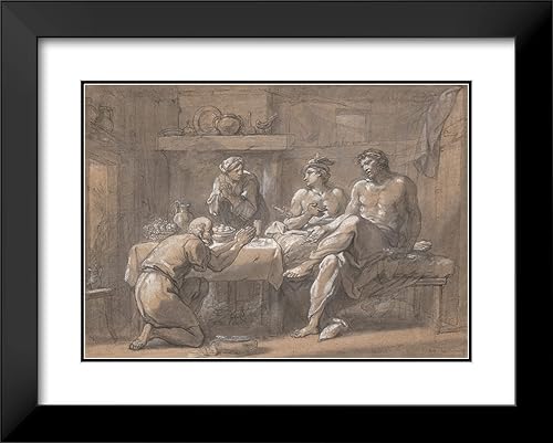 Miniatura 2 de ArtDirect Hyacinthe Collin de Vermont 18x14 Black Modern Frame and Double Matted Museum Art Print Titled - Jupiter and Mercury in the House of