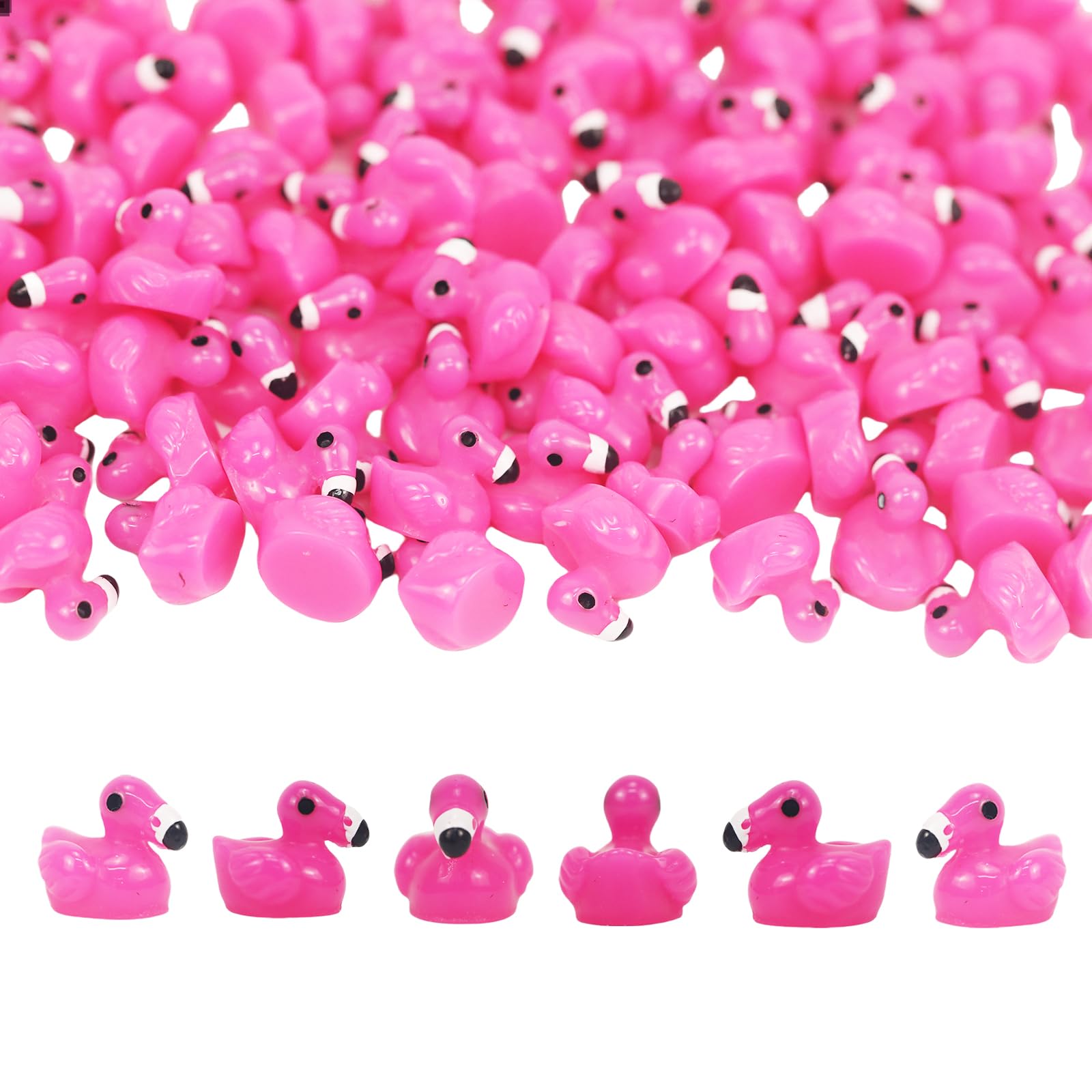 50 Pcs Fenicottero Rosa Piccoli Animali in Resina Mini Figurine Di