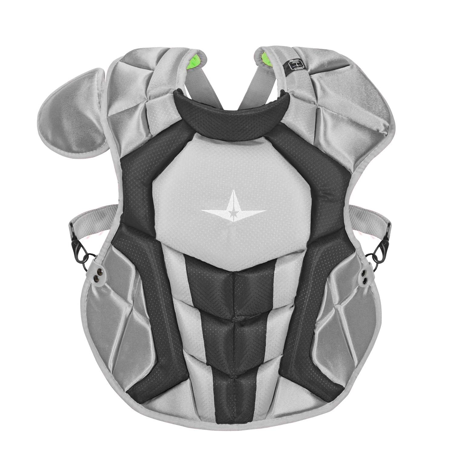 Protection de poitrine Allstar S7 Axis argent noir pour baseball performant