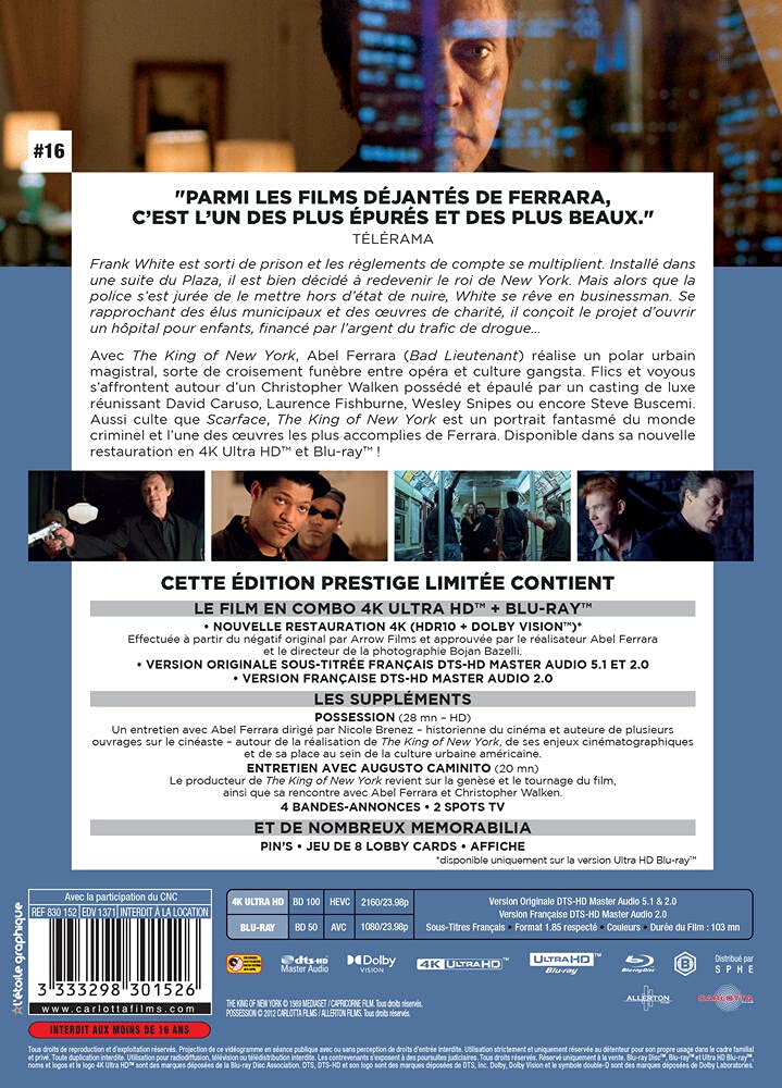 The King of New York [Édition Prestige limitée-4K Ultra-HD + Blu-Ray + Goodies]