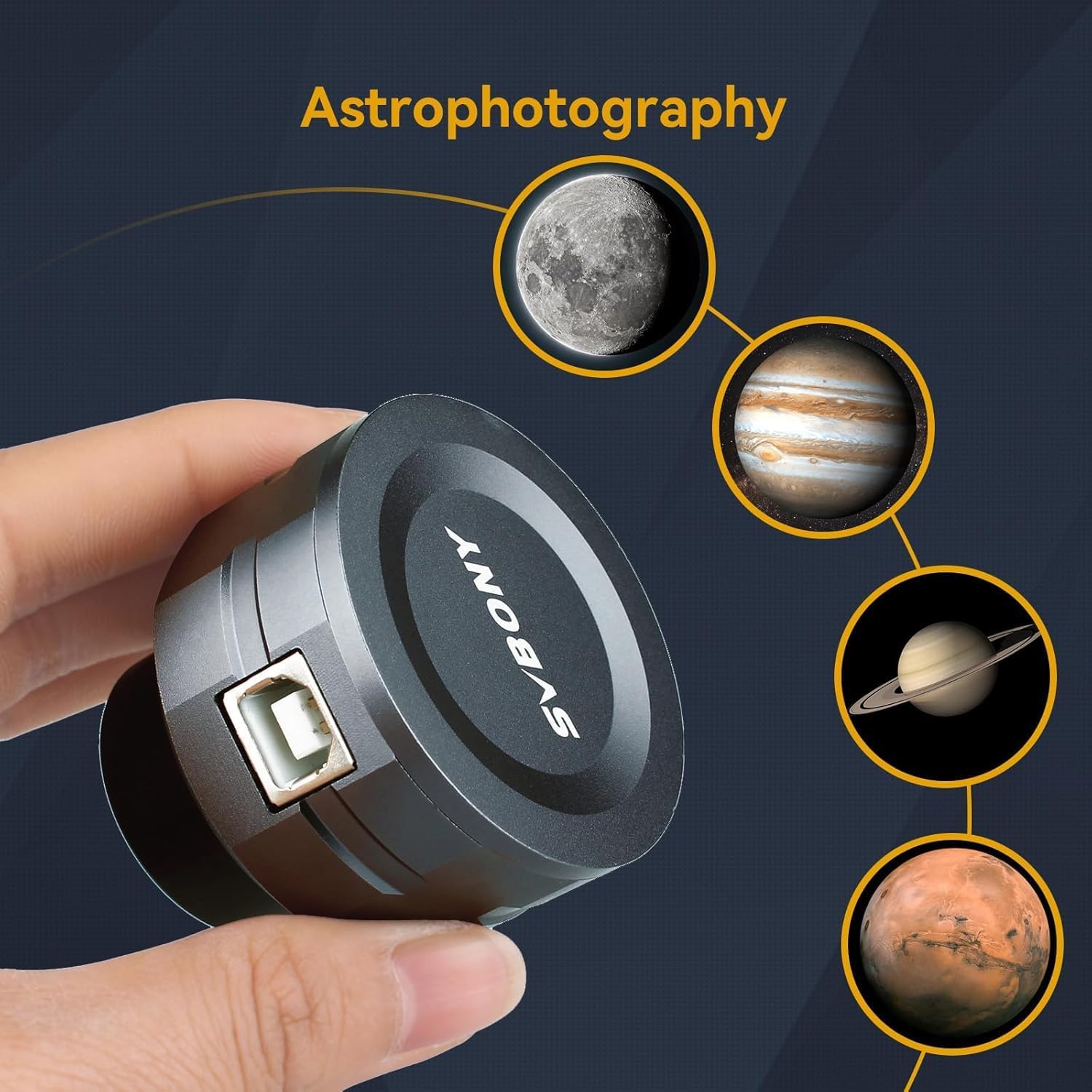 SVBONY SV105 Telescope Camera, 1.25" USB2.0 IMX307 CMOS Color Astrophotography Camera with 1.25" UHC Filter, Improve The Image Contrast Reduces Light Pollution for Astrophotography Beginners
