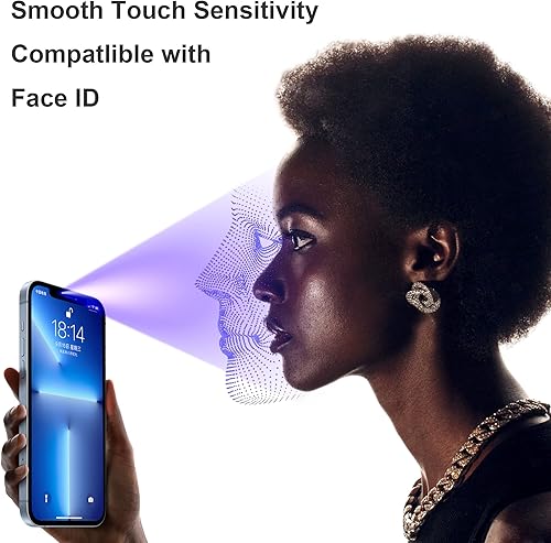 Miniatura 6 de Protector de pantalla de privacidad compatible con iPhone 13 Pro 6.1 pulgadas + 2 protectores de lente de cámara, antiespía anti luz azul, protector