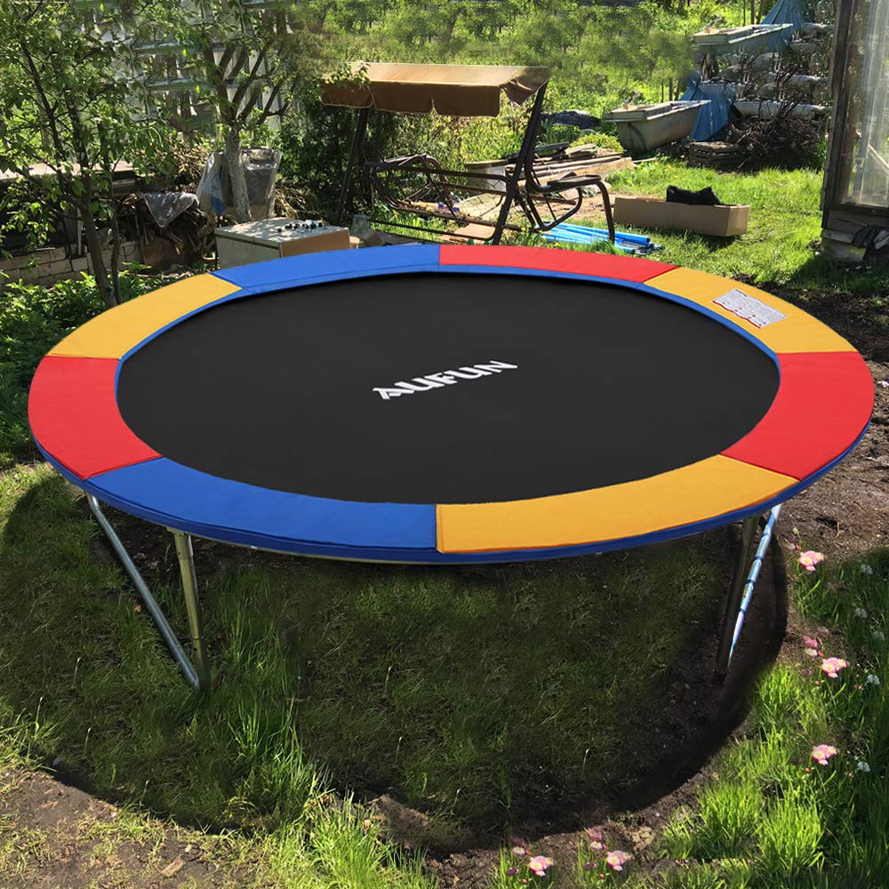 Aufun Bordo di Protezione per Trampolino Protezione Bordo Ø244/305/366 cm in PVC PE, Resistente ai Raggi UV, antistrappo, Largo 30 cm, Blu/colorato