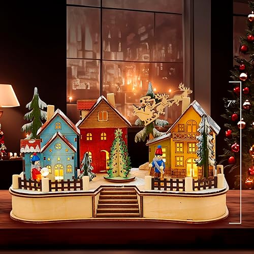 Miniatura 9 de Kurt Adler - Casa LED musical Village de 7.08 pulgadas con movimiento