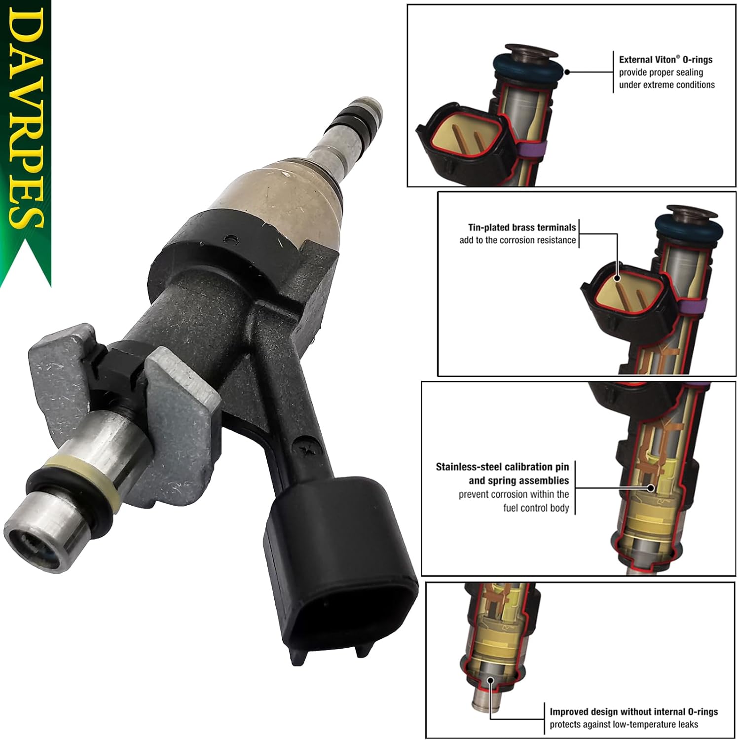 8PCS 12668390 Fuel Injectors 6 Holes Nozzle Engine For Cheyenne Silverado 1500 2500 Suburban Tahoe, For Sierra 1500 Yukon 5.3L V8 4.3L V6 2014-2018 Replace#FJ1217｜12672368｜12656932｜12668649