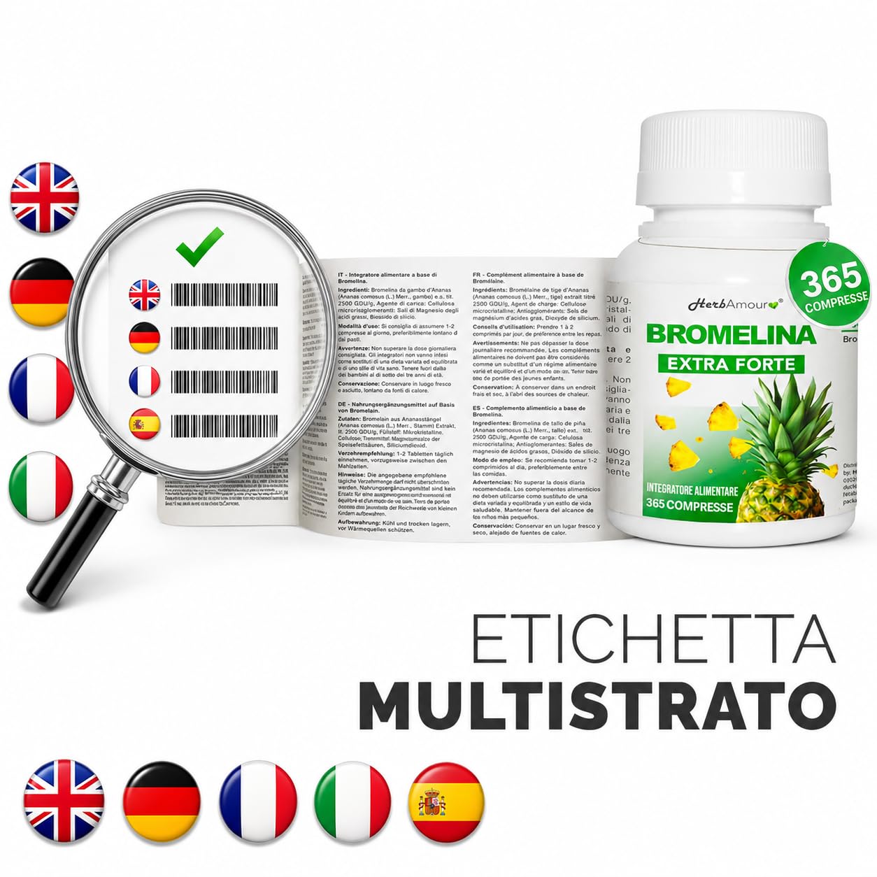 BROMELINA | 365 Compresse | Integratore Alimentare A Base Di Bromelina