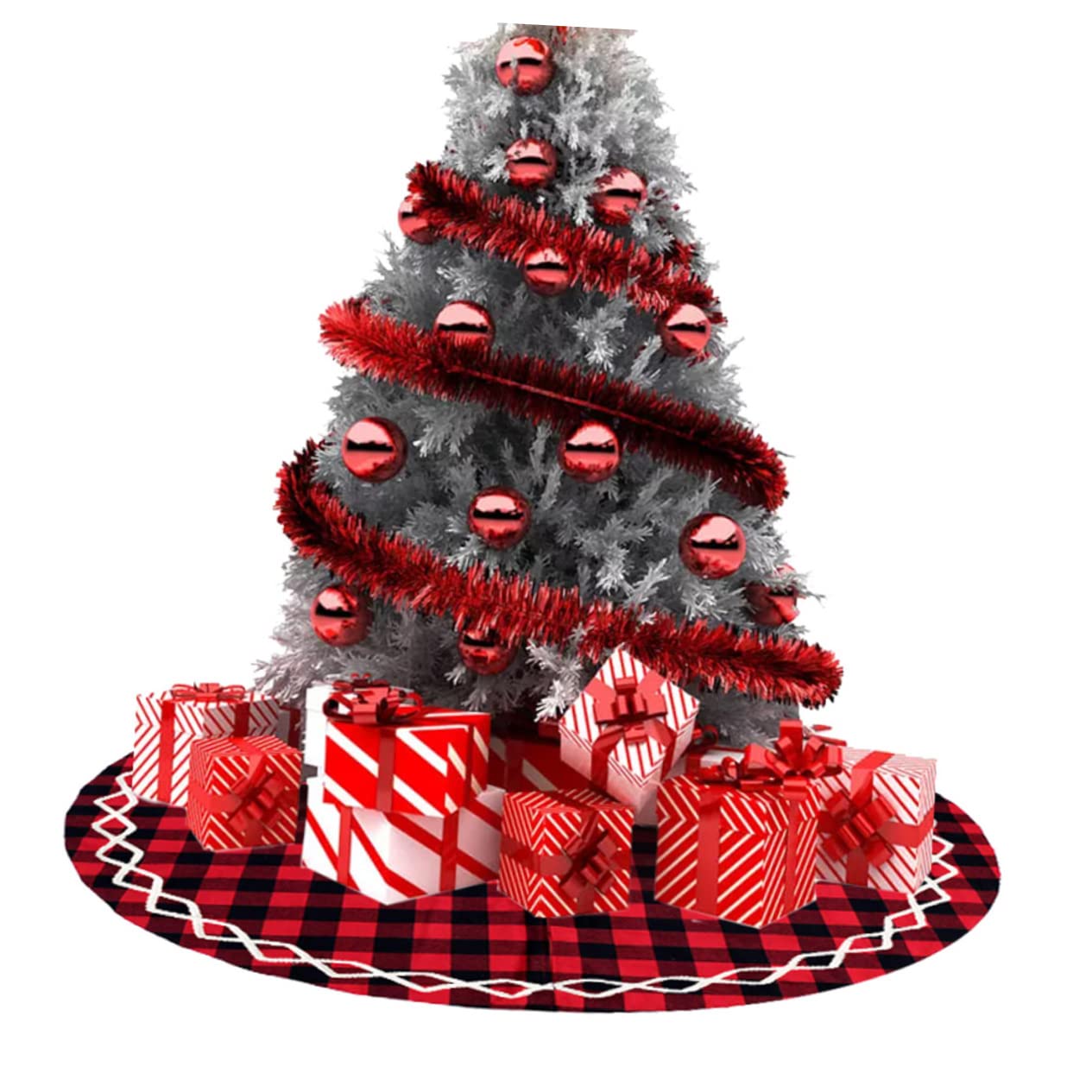 1pezzi Grembiule Per Albero Di Natale Tappeto Decorativo in Protezione Per Casa Da Aghi e Riutilizzabile Per Feste Natalizie