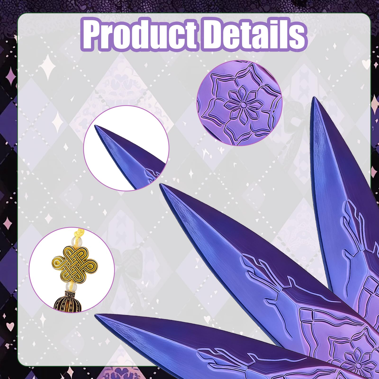 MUNSKT 3PCS Zoe-y's Prop Replicas, Zoe-y's Daggers, Halloween Props Zo-Ey's k/Pop D-emons H-unters Wea-Pon - Image 3