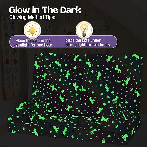 Miniatura 28 de MeMoreCool Sofá infantil para sala de juegos, sofá modular de 10 piezas, sofá convertible de pana, juego de construcción de fuerte de espuma para