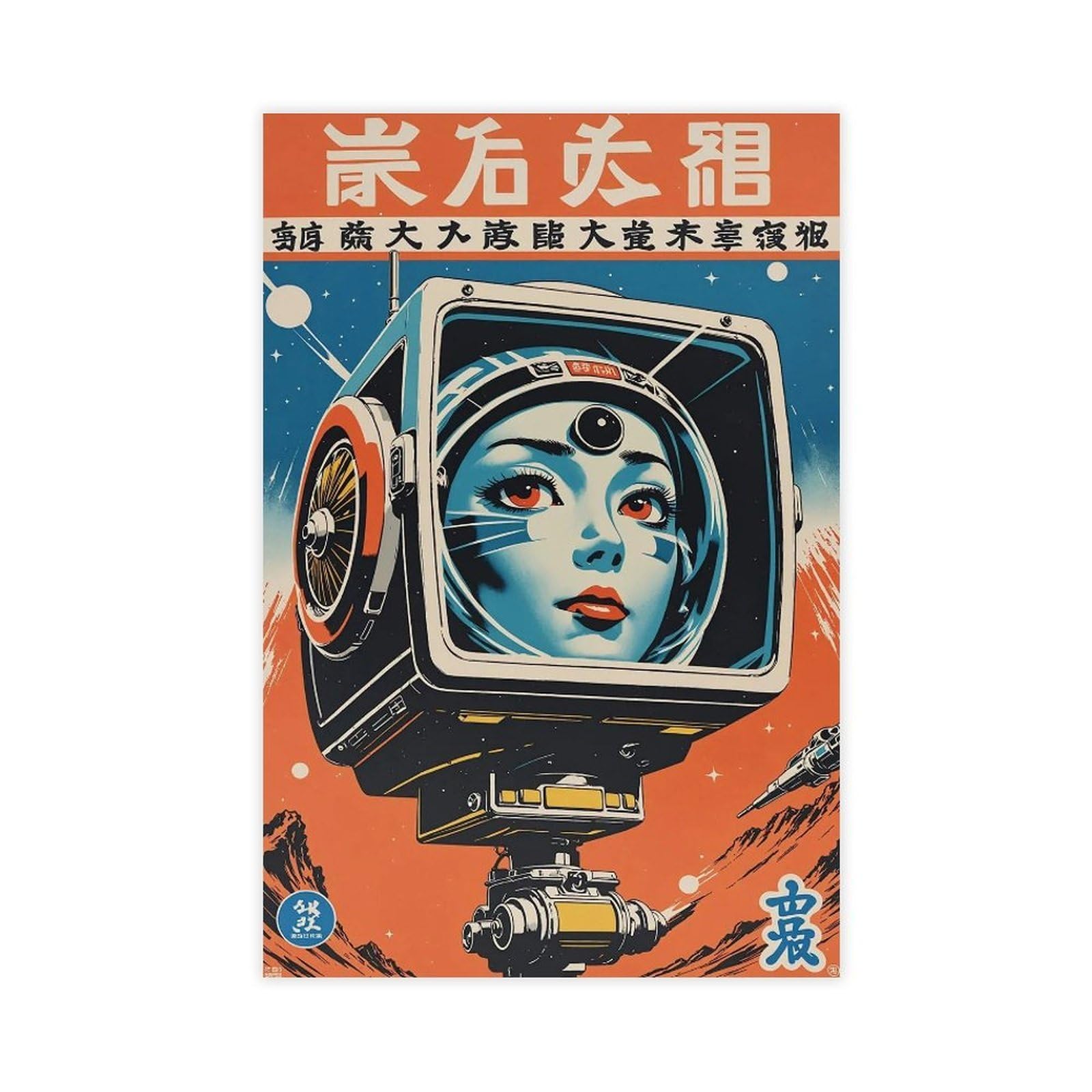 Poster su tela, stile retrò, avventura spaziale, fantascienza, arte (1), decorazione artistica da parete per soggiorno, camera da letto, 60 x 90 cm
