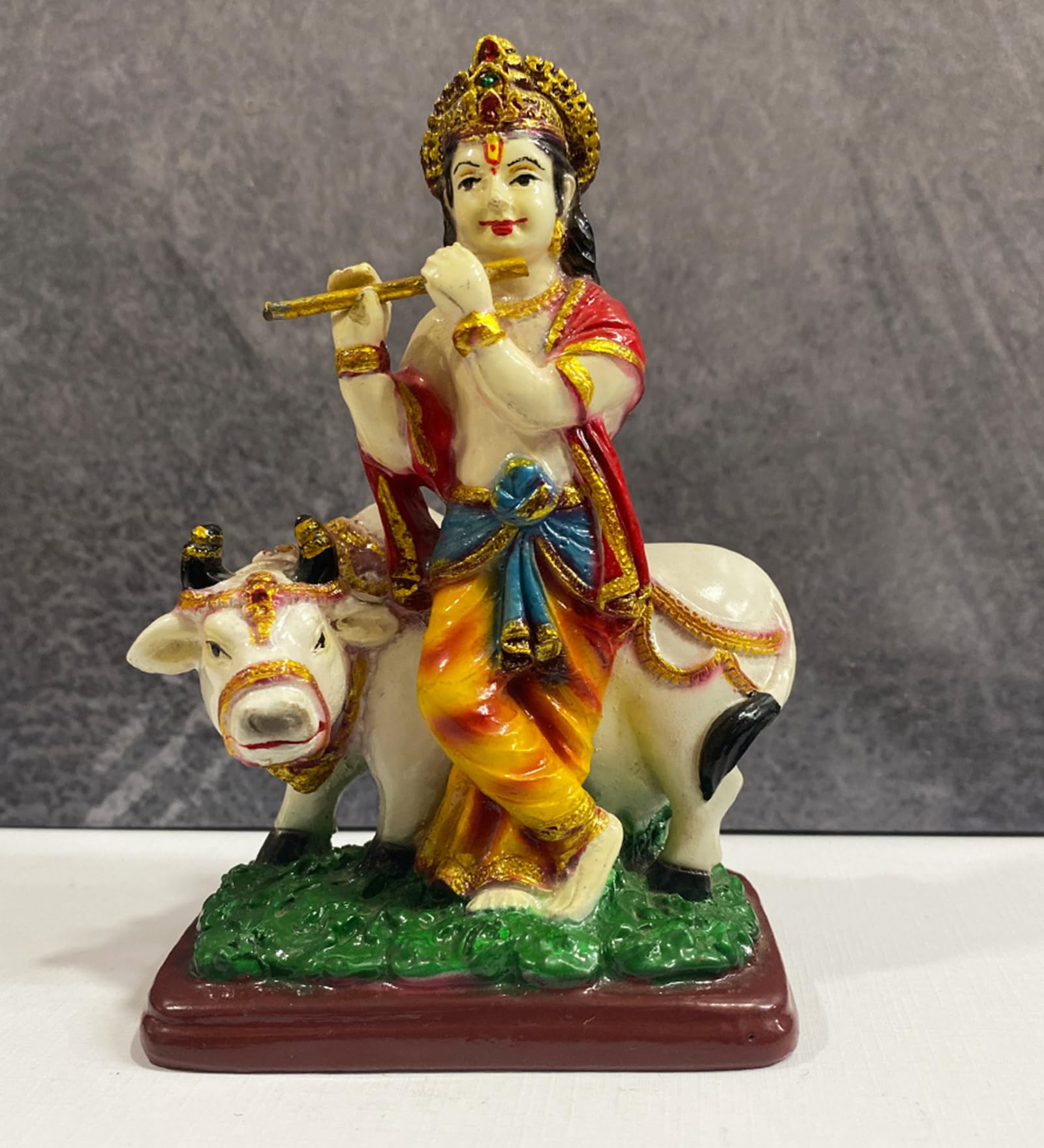 WENS Krishna with Cow Polyresin Statue
