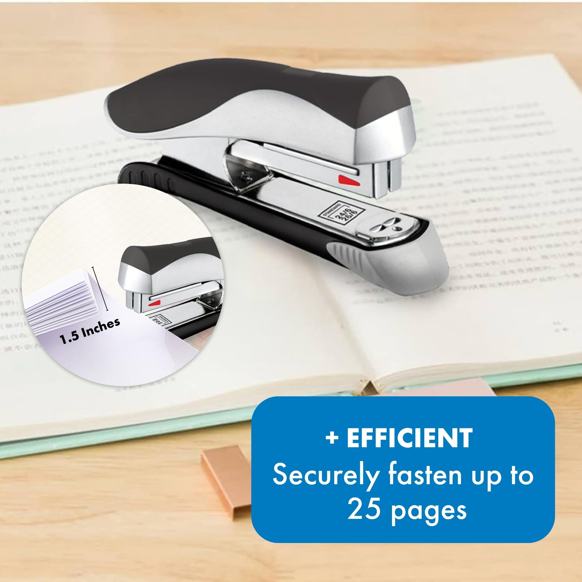 Maped Ergologic Half Strip Stapler| Super Comfortable Grip| Suitable for Office Desktop| Ergonomic Stapler| Sturdy and Durable| Anti-Jamming Mechanism| Inbuilt Storage Space 3