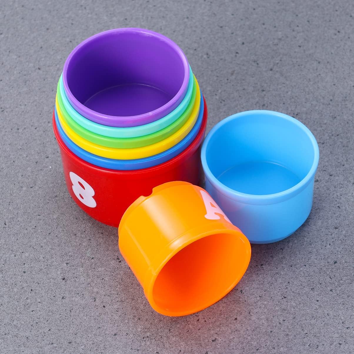 POPETPOP Parrot Training Toy Cups Set 8Pcs for Bird Intelligence Development and Food Foraging Durable Plastic Cage Toys 3.94X3.15X3.15 Inches for Macaws and Large Birds