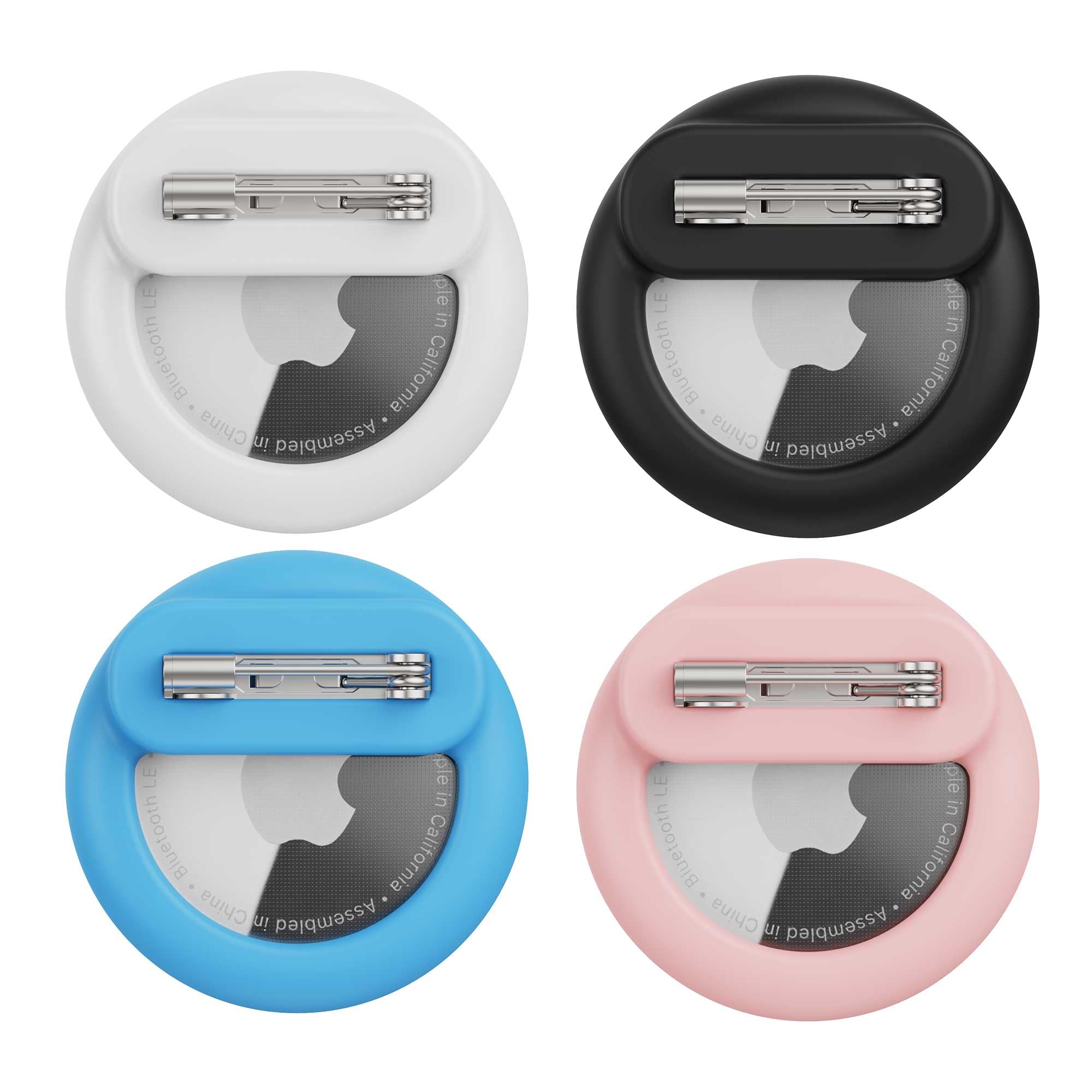 Waterproof for Airtag Holder Kids Hidden, Safety Pins Hidden Inside Clothes or Backpack, GPS Tracker Case for Children Elderly (Blue, White, Black,