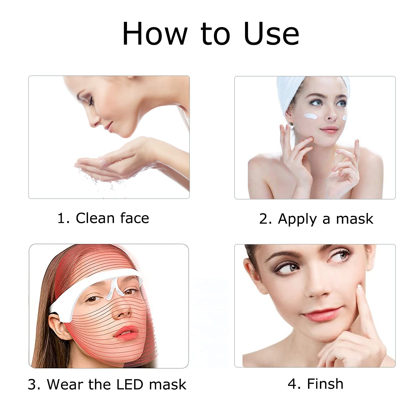Masque LED de traitement d'acné de thérapie par la lumière de 7 couleurs, masque facial de beauté de lumière de LED pour la tache d'acné anti-vieillissement de rajeunissement de la peau