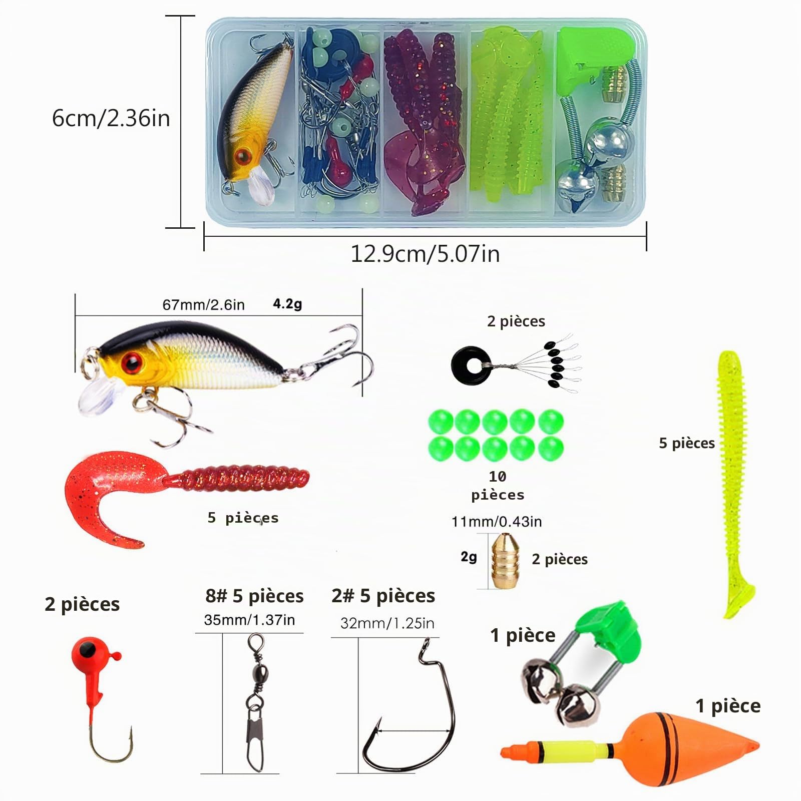 Kit de pêche pour enfants - Canne à pêche télescopique de 180 cm - Portable - Avec moulinet télescopique - Avec leurres de pêche - Sac pour les voyages