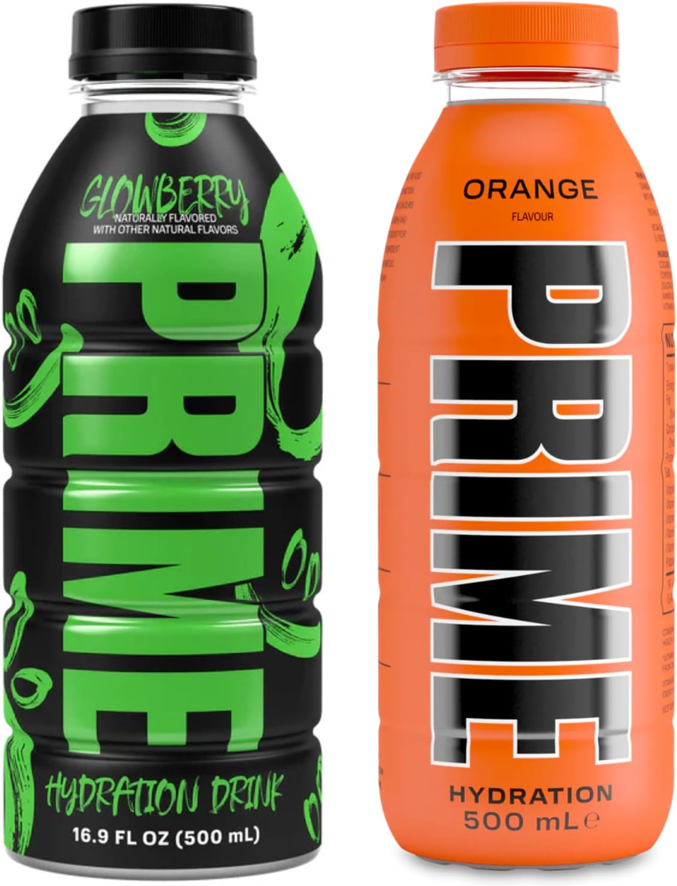 PRIME Hydration Sports Drink by Logan Paul & KSI - Glowberry + Orange - 500ml Bottle
