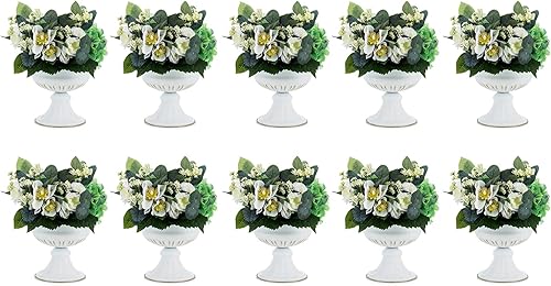 Miniatura 8 de Nuptio Jarrones dorados para centros de mesa de boda, 10 piezas de 6.5 pulgadas de altura, macetas elegantes para centros de mesa de boda para