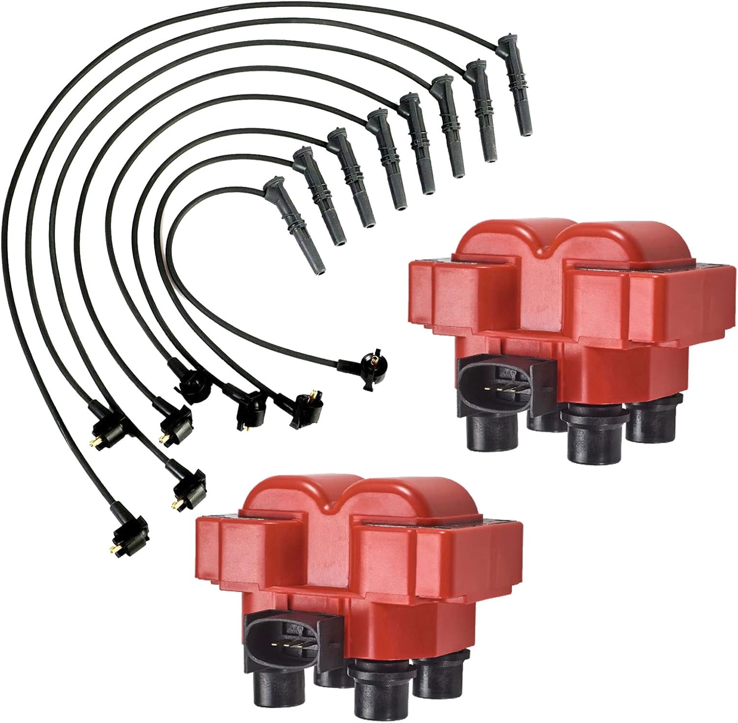 Amazon HIKARU PARTS 高性能イグニッションコイルパックとワイヤーセット 2個 Mercury Ford Lincoln