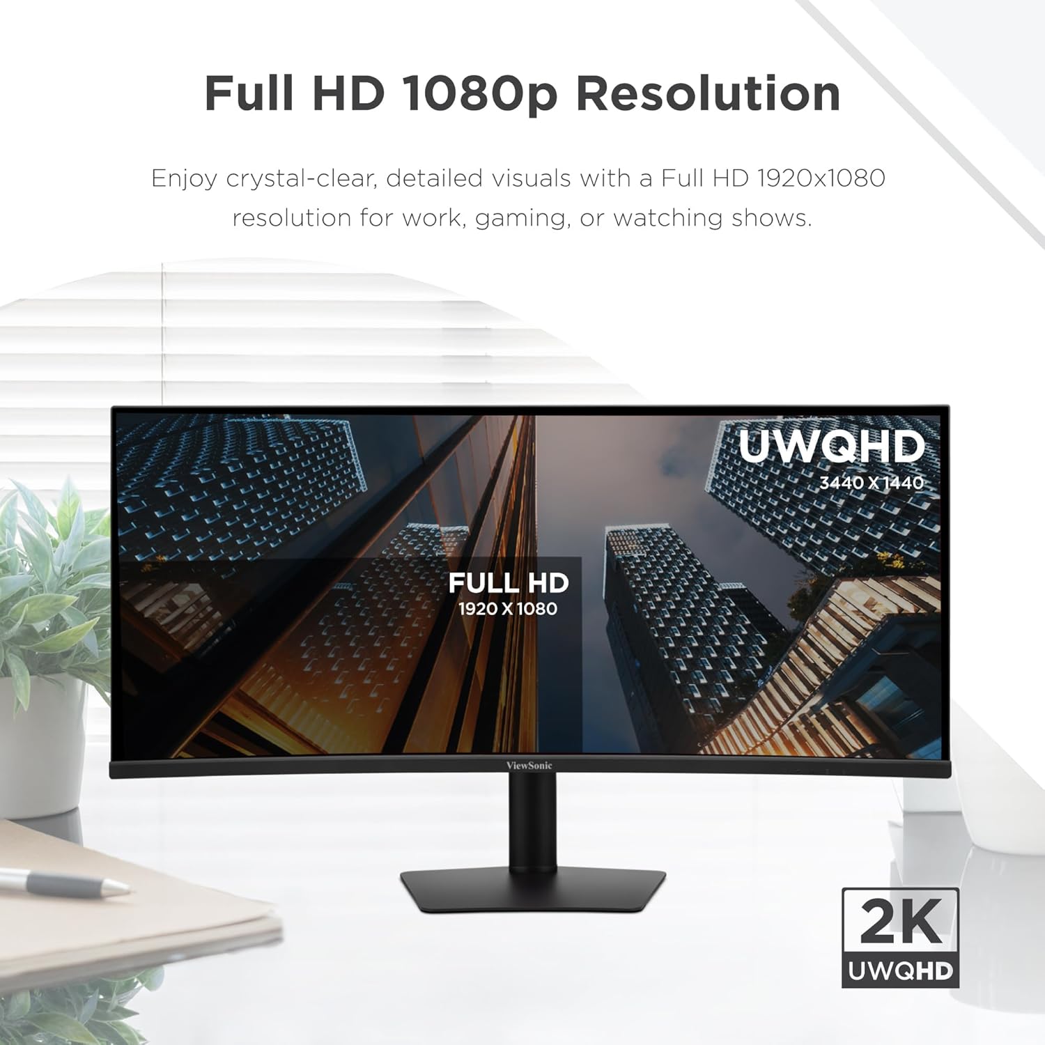 34 Inch Computer Monitor IPS Panel 1900R Curvature HDMI2