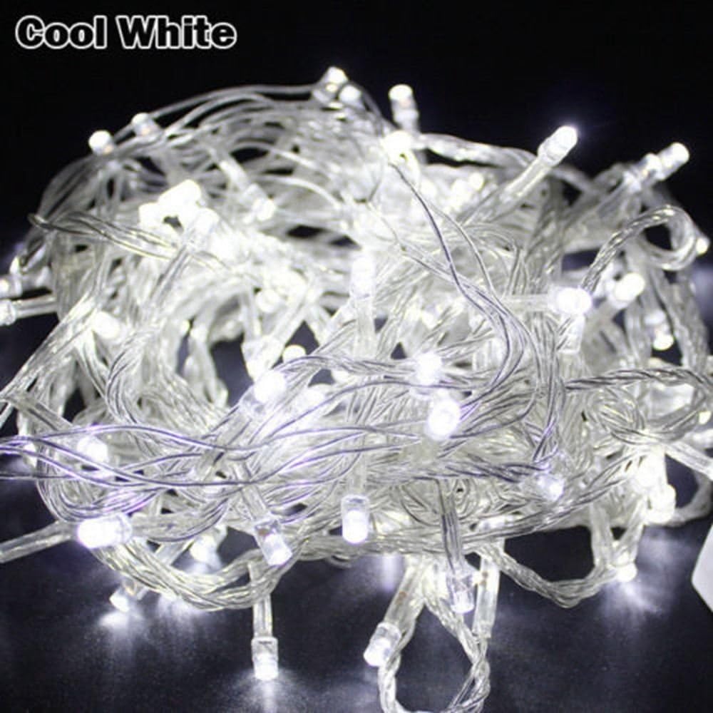 50LED / 5 Meters LED Bulbs String Fairy Lights with Steady On and Twinkling Modes,Waterproof, Decoration for Christmas, Xmas, Party, Wedding (Cool White Color)