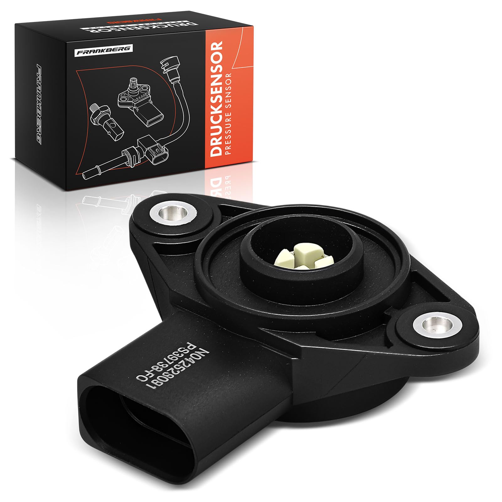Frankberg Differenzdrucksensor Abgasdruck 3-Polig Kompatibel mit P.a.s.s.a.t Polo O.c.t.a.v.i.a II Golf V Golf Plus T.i.g.u.a.n T.o.u.r.a.n A4 A4 Avant Replace# 03C907386D