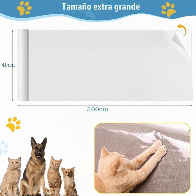 Foto 2 de 7 de Anti Arañazos para Gatos 40x300cm Protector de Muebles